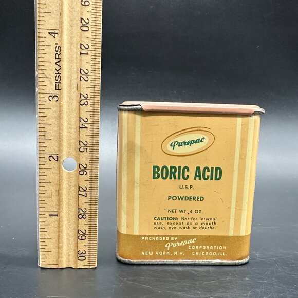 Vintage Tin Bathroom Vanity Decor 1950s Mid Century Metal Unique Kitschy Medical - Picture 11 of 11